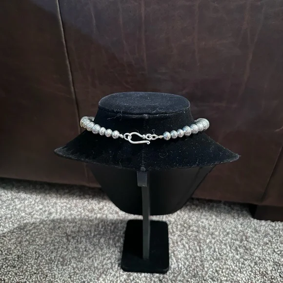 Hand Crafted Sterling Silver Beaded Necklace - Picture 3 of 4